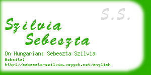 szilvia sebeszta business card